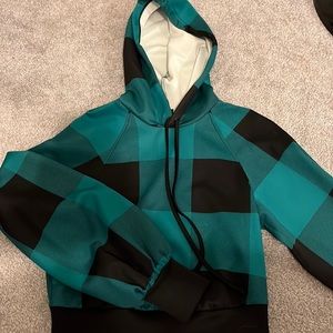 wild fable cropped checkered hoodie xs